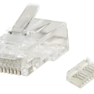 CONFEZIONE 100 CONNETTORI 8 POLI CAT 6 UTP NON SCHERMATO RJ45 CON INSERTO PER CAVO FLESSIBILE