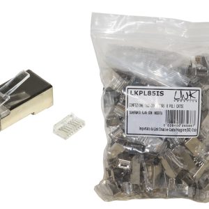 CONFEZIONE 100 CONNETTORI 8 POLI CAT 6 SCHERMATO RJ45 CON INSERTO PER CAVO FLESSIBILE