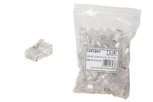 CONFEZIONE 100 CONNETTORI 8 POLI CAT 6 UTP NON SCHERMATO RJ45 PER CAVO SOLIDO