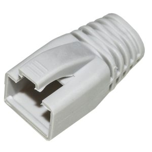 CONFEZIONE 100 COPRICONNETTORI 8MM PER PLUG RJ45 8 POLI CAVO CAT 5E-6-7 GRIGIO