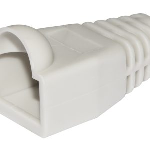 LKPL8GR-1-H.jpg CONFEZIONE 100 COPRICONNETTORI 6MM PER PLUG RJ45 8 POLI CAVO CAT 5E- 6 GRIGIO