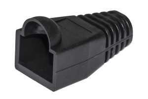 CONFEZIONE 100 COPRICONNETTORI 6MM PER PLUG RJ45 8 POLI CAVO CAT 5E- 6 NERI