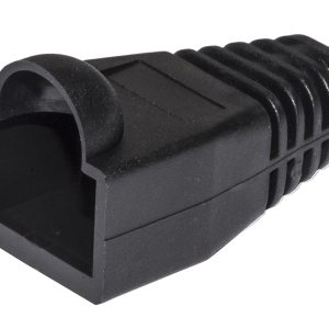 CONFEZIONE 100 COPRICONNETTORI 6MM PER PLUG RJ45 8 POLI CAVO CAT 5E- 6 NERI