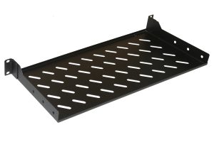RIPIANO PER ARMADIO 19" 1 UNITA' PROFONDITA' 200 MM. (UNIVERSALE) 2 ATTACCHI (FRONTALI) COLORE NERO
