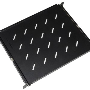 RIPIANO UNIVERSALE PER ARMADIO RACK 19" ESTRAIBILE SU BINARI TELESCOPICI 1 UNITA' NERO 350MM.