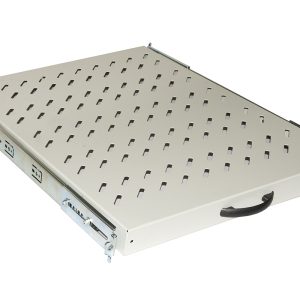LKRIP370EG.jpg RIPIANO UNIVERSALE PER ARMADIO RACK 19" ESTRAIBILE SU BINARI TELESCOPICI 1 UNITA' GRIGIO 370 MM.