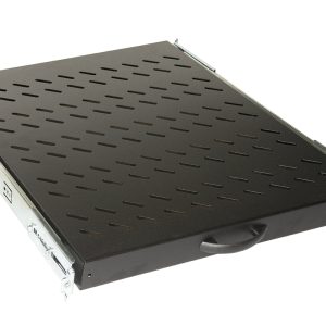 LKRIP370ENG.jpg RIPIANO UNIVERSALE PER ARMADIO RACK 19" ESTRAIBILE SU BINARI TELESCOPICI 1 UNITA' NERO 370 MM.