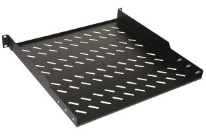RIPIANO PER ARMADIO 19" 1 UNITA' PROFONDITA' 450 MM. (UNIVERSALE) 4 ATTACCHI (FRONTALE+POSTERIORE) COLORE NERO