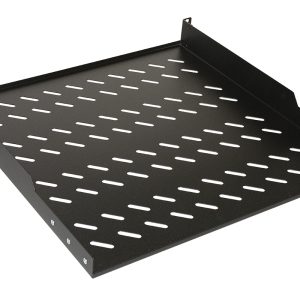 RIPIANO PER ARMADIO 19" 1 UNITA' PROFONDITA' 450 MM. (UNIVERSALE) 4 ATTACCHI (FRONTALE+POSTERIORE) COLORE NERO