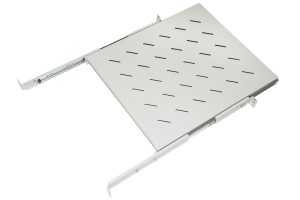 RIPIANO UNIVERSALE PER ARMADIO RACK 19" ESTRAIBILE SU BINARI TELESCOPICI 1 UNITA' GRIGIO 550MM.
