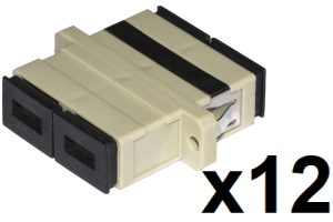 LKSCD212G.jpg CONFEZIONE 12 ADATTATORI FIBRA OTTICA SC/SC MULTIMODE DUPLEX OM2