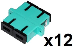 LKSCD312G.jpg CONFEZIONE 12 ADATTATORI FIBRA OTTICA SC/SC MULTIMODE DUPLEX OM3
