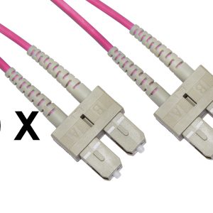 CONFEZIONE 10 CAVI FIBRA OTTICA SC A SC MULTIMODE DUPLEX OM4 GUAINA 2 MM 50/125 MT.3