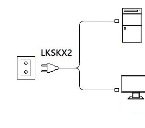 LKSKX2-10-H.jpg CAVO ALIMENTAZIONE DA SPINA TEDESCA SCHUKO A DOPPIA PRESA FEMMINA IEC C13 MT.1,7