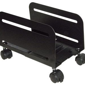 CARRELLINO REGOLABILE DA CM 11.9 A CM 20.9 PER PC O DISTRUGGIDOCUMENTI COLORE NERO IN METALLO CON RUOTE