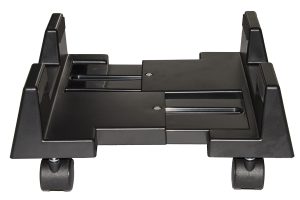 SUPPORTO COMPUTER VERTICALE CON RUOTE COLORE NERO