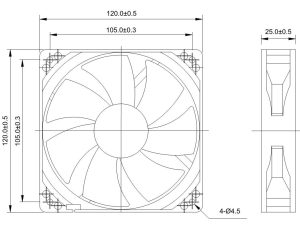 LKV1225-11-H.jpg VENTOLA 120X120X25 12 VOLT CONNETTORE 3 FILI