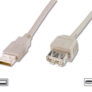 CAVO PROLUNGA USB MT. 1,80 - CONNETTORI A MASCHIO-FEMMINA USB 2.0