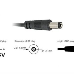 R10022-1-H.jpg CAVO ALIMENTAZIONE USB CONNETTORE DC 5.5 x 2.1 MM MT 1 DELOCK
