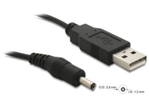 R10023G.jpg CAVO ALIMENTAZIONE USB CONNETTORE DC 3.5 x 1.35 MM. MT 1,50 DELOCK