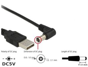 R10121-1-H.jpg CAVO DI ALIMENTAZIONE USB DC 5,5 X 2,10MM 90° 1,5 MT
