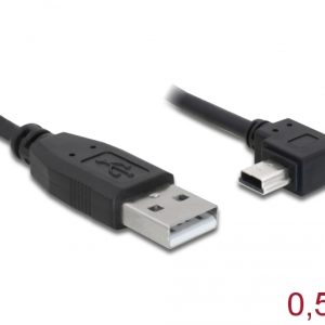 R10295G.jpg CAVO USB MASCHIO - USB MINI B MASCHIO ANGOLO 90° MT 0,5