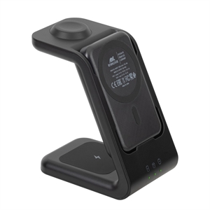 VA4917.jpg Caricatore Stand con batteria portatile Magsafe 5000 mAh Wireless 3 in 1 Nero