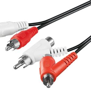 CAVO AUDIO STEREO CONNETTORI 2 X CINCH. (RCA) MASCHIO/FEMMINA - MT. 1,50