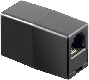 ACCOPPIATORE TELEFONICO 2 CONNETTORI RJ11 - 6P4C FEMMINA/FEMMINA COLORE NERO