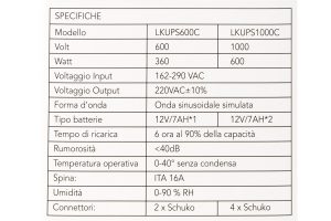 GRUPPO DI CONTINUITA' 600VA/360W LINE INTERACTIVE CON 2 PRESE CON DISPLAY.