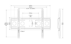 Supporto montor a muro per schermi 40-75" fino a 80 Kg